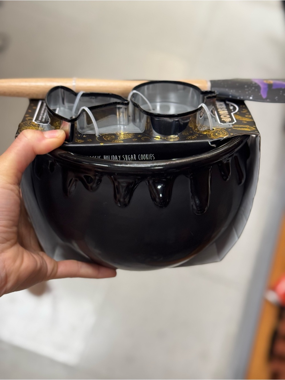 Black Drip Ceramic Mixing Bowl with Black Cookie Cutters - Home Accents